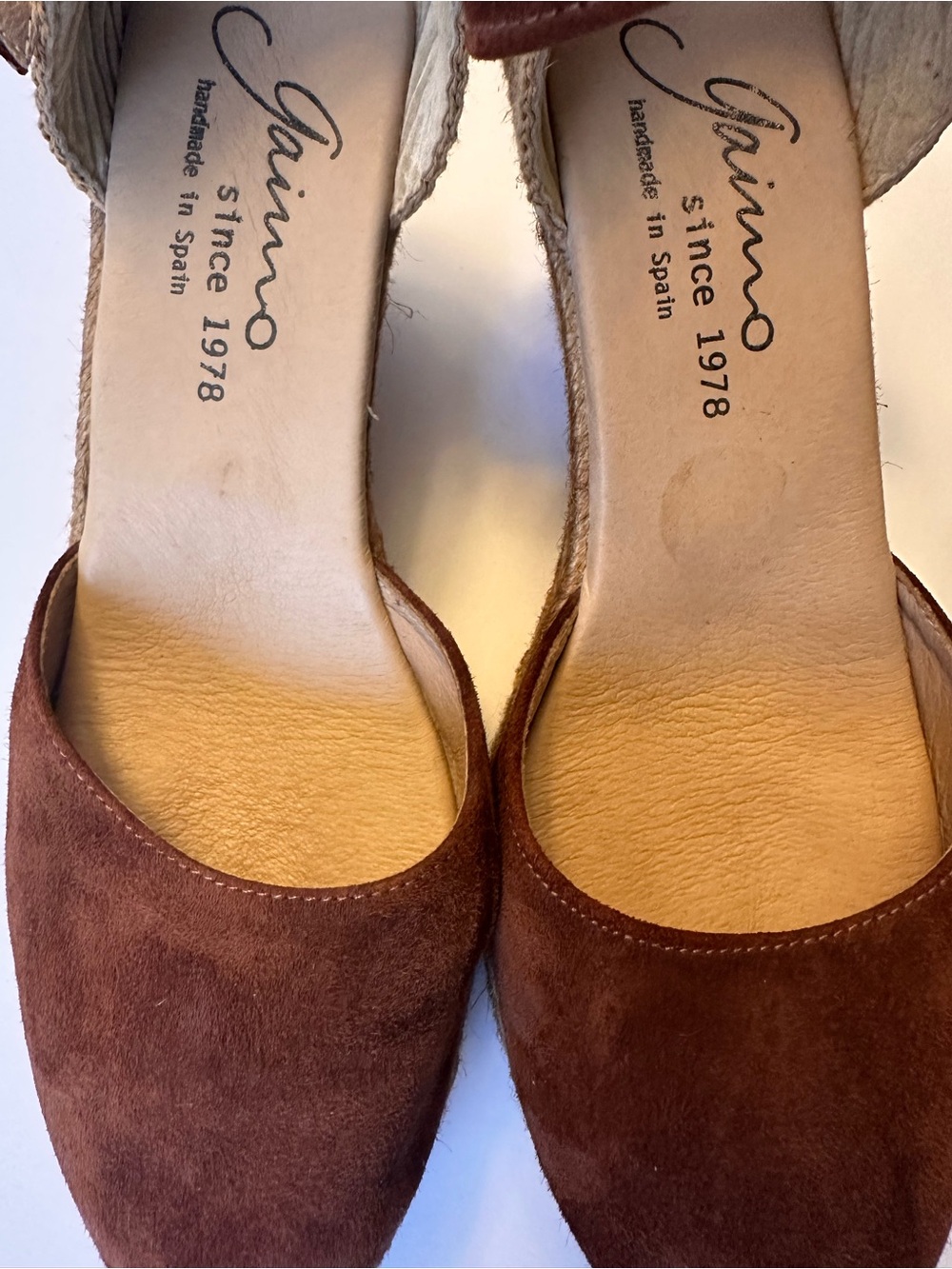 Gaimo Suede Closed Toe Espadrille Wedge Sandals Brown Ankle Strap Spain 39 - Picture 7 of 7